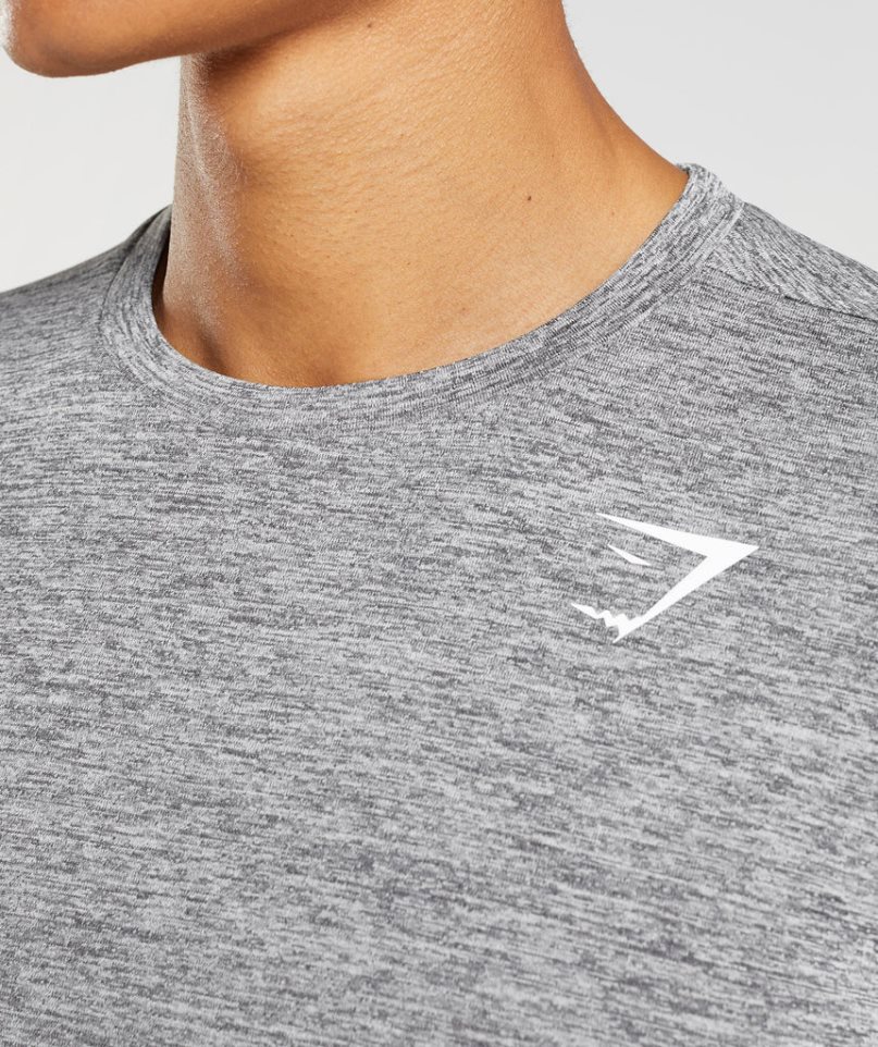 Men's Gymshark Arrival Long Sleeve T-Shirts Grey | CA 0N387D